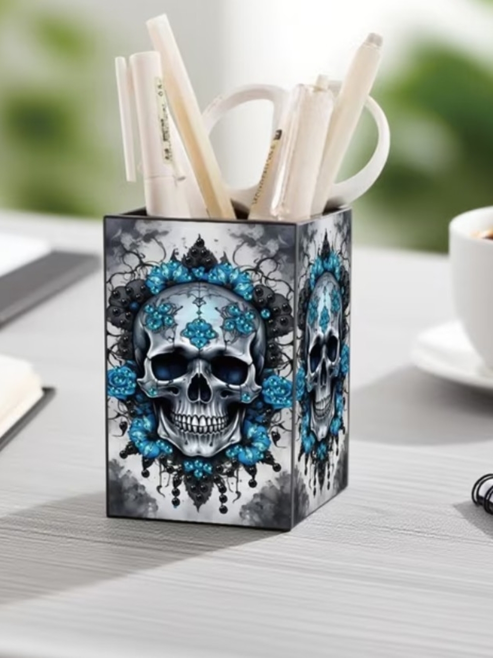 💎💀🍬 Handmade Diamond Candy Skull Storage Box 💎💀🍬
